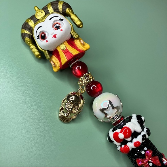 Queen Amidala Star Wars Repurposed Doorable & C-3PO Charm Handmade Beaded Pen - Picture 4 of 9